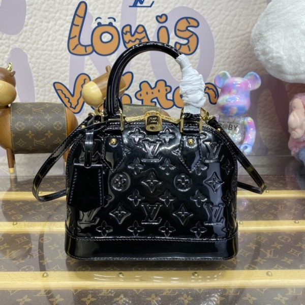 Replica Louis Vuitton Alma Bb Black Patent - elite factory replica handbag