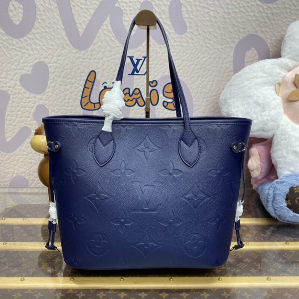 Replika torebki Louis Vuitton Neverfull MM Blue - wysokiej jakości designerska podróbka