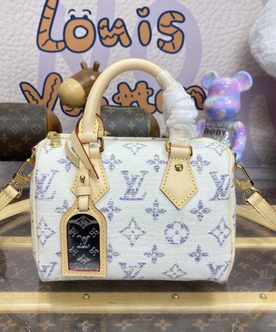 Fake Louis Vuitton Speedy Bandouliere 20 White Grey - best quality fake designer bag