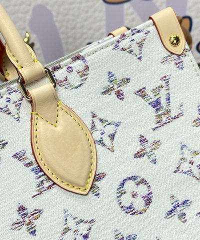 Fake LV Onthego White Denim - 1:1 premium replica handbag