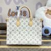 Fake LV Onthego White Denim - best quality fake designer bag