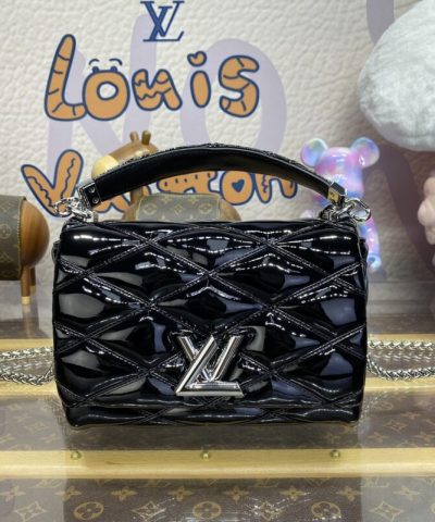 Fake Louis Vuitton Go – 14 Black Patent - high-quality designer bag dupe