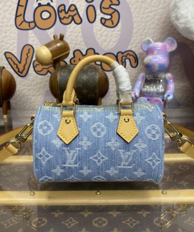 Fake Louis Vuitton Speedy Nano Denim - designer handbag clone
