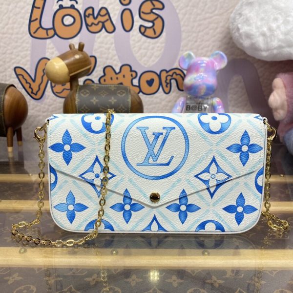 Replica Louis Vuitton Félicie Pochette Blue Pink - premium superclone handbag
