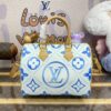 Replica Louis Vuitton Speedy Bandouliere 25 Blue – White - high-end replica designer purse