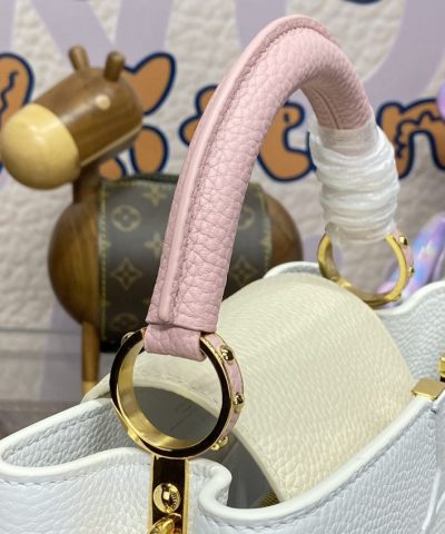 Replica Loius Vuitton Capucines White Pink - best quality fake designer bag