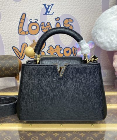 Fake Loius Vuitton Capucines Full Black - 1:1 premium replica handbag