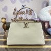 Replica Loius Vuitton Capucines Beige Silk - elite factory replica handbag