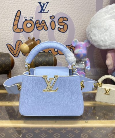 Replica Loius Vuitton Capucines Light Blue - 1:1 premium replica handbag