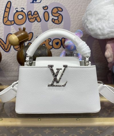 Fake Loius Vuitton Capucines East West White - 1:1 premium replica handbag