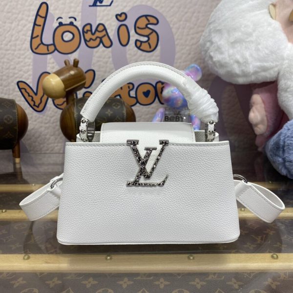 Replica Loius Vuitton Capucines East West White - 1:1 premium replica handbag