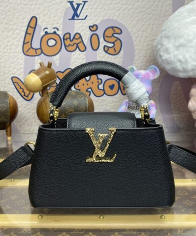 Fake Loius Vuitton Capucines East West Black - premium superclone handbag