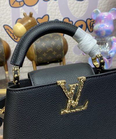 Fake Loius Vuitton Capucines East West Black - top-grade luxury bag dupe