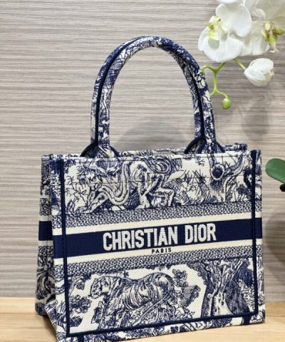 Fake Dior Tote Book Blue Tiger - designer handbag clone