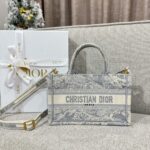 Replica Dior Tote Book Mini Grey Tiger