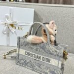 Replica Dior Tote Book Mini Grey Tiger