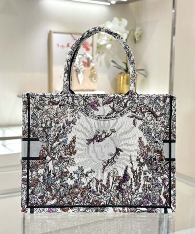 Fake Dior Tote Book Sun Flower Winter - 1:1 premium replica handbag