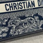 Replica Dior Tote Book Blue Tiger Leather