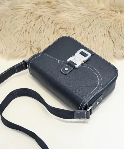 Fake Dior Saddle Messenger Bag Black - 1:1 premium replica handbag