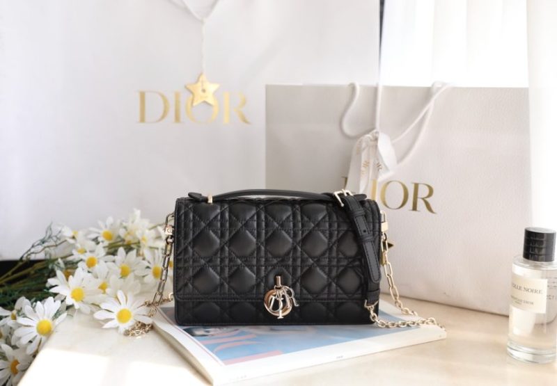 Fake My Dior Top Handle Bag Black - top-grade luxury bag dupe