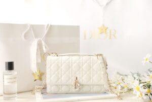 Fake My Dior Top Handle Bag White - affordable luxury replica bag