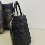 Replica Lady Dior Large Black Silver