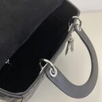 Replica Lady Dior Large Black Silver