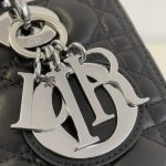 Replica Lady Dior Large Black Silver - designer handbag clone