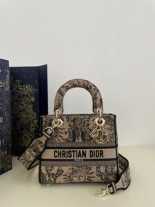 Fake Lady Dior D – Lite Beige Zodiac - high-end replica designer purse