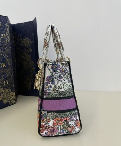 Replica Lady Dior D – Lite Purple Flowers - elite factory replica handbag