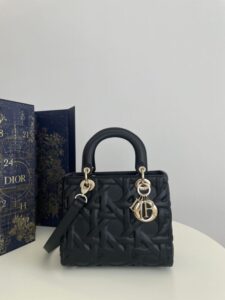 Fake Lady Dior Medium Black - best quality fake designer bag
