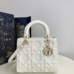 Replica Lady Dior Large White - 1:1 premium replica handbag