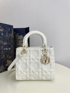 Fake Lady Dior Large White - 1:1 premium replica handbag