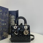 Replica Lady Dior Mini Black Patent - high-end replica designer purse