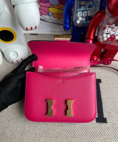 Fake Hermès Constance 18Cm Bright Rose - top-grade luxury bag dupe