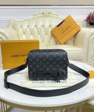 Replica Louis Vuitton Steamer Messenger Black Canvas - ultra-realistic fake purse
