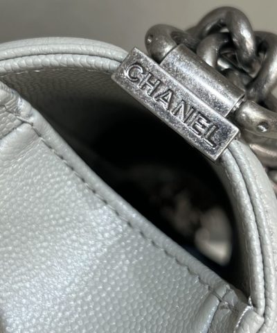 CHANEL Le Boy Grey Silver - affordable luxury replica bag