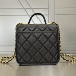 CHANEL Tofu M Bag Black - elite factory replica handbag