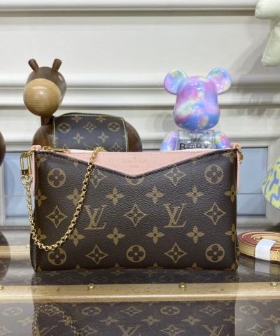 Fake Louis Vuitton Pallas Clutch Pink - elite factory replica handbag