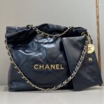 CHANEL 22 Small Handbag Dark Blue