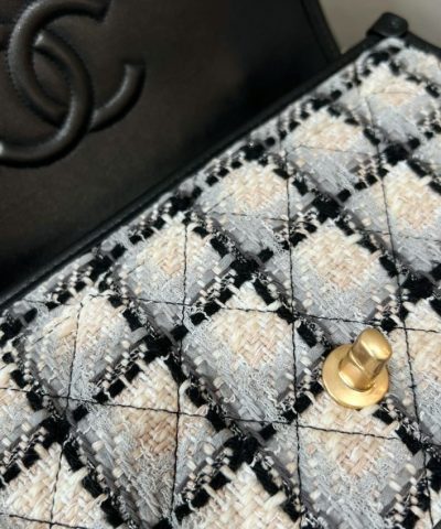 CHANEL 22K Postman Woolen Tofu Bag - best quality fake designer bag