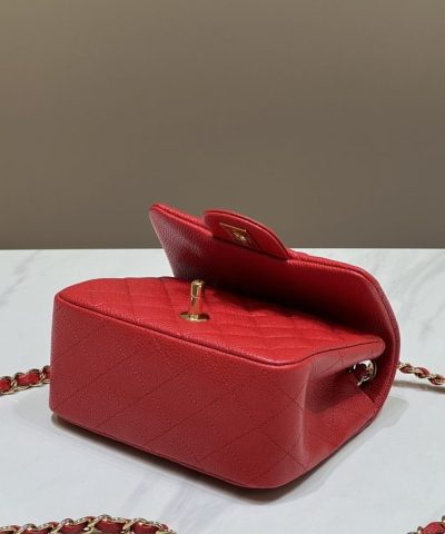 CHANEL Classic Flap 17cm Bright Red - elite factory replica handbag