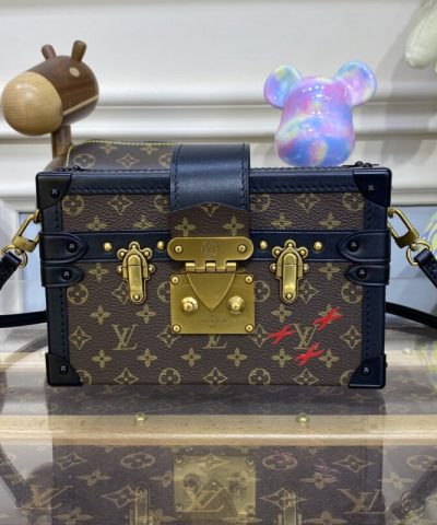 Replica Louis Vuitton Petite Malle Dark Brown - premium superclone handbag