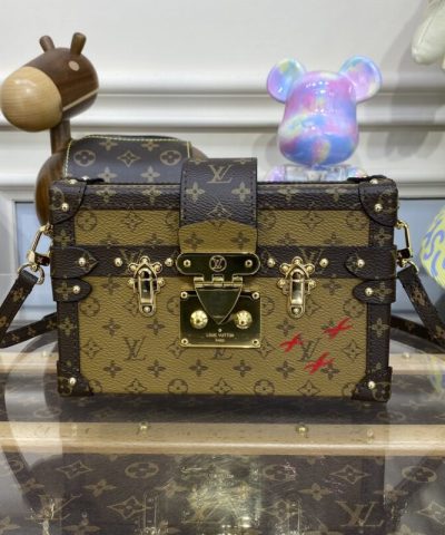 Fake Louis Vuitton Petite Malle Brown - 1:1 premium replica handbag