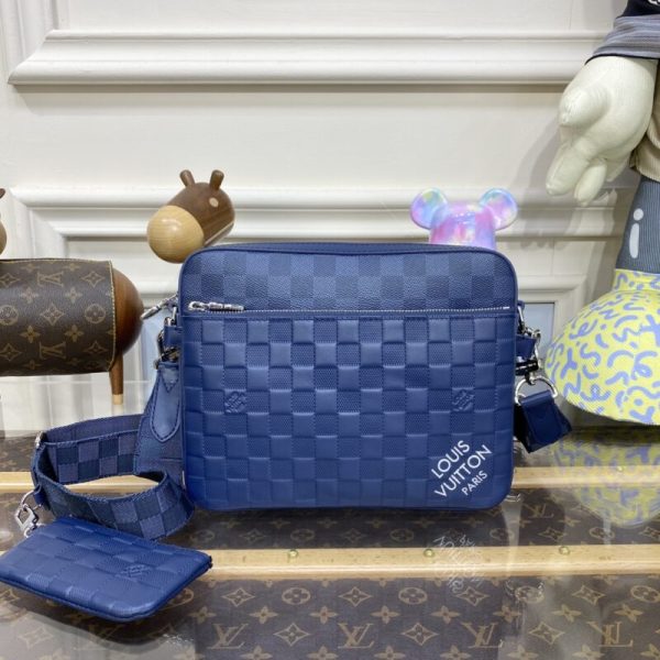 Replica Louis Vuitton Trio Messenger Blue Grid