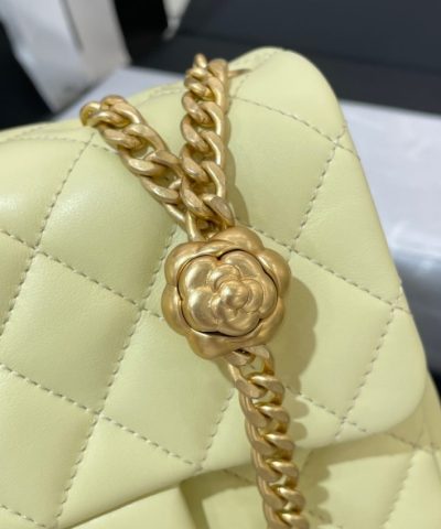 CHANEL 23S Camellia Square Yellow - ultra-realistic fake purse