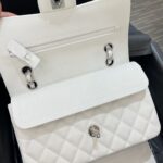 CHANEL Classic Flap 23cm White Silver