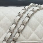 CHANEL Classic Flap 23cm White Silver - elite factory replica handbag