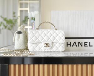 CHANEL CF 20 cm Handle White - premium superclone handbag