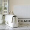 CHANEL CF 20 cm Handle White - best quality fake designer bag
